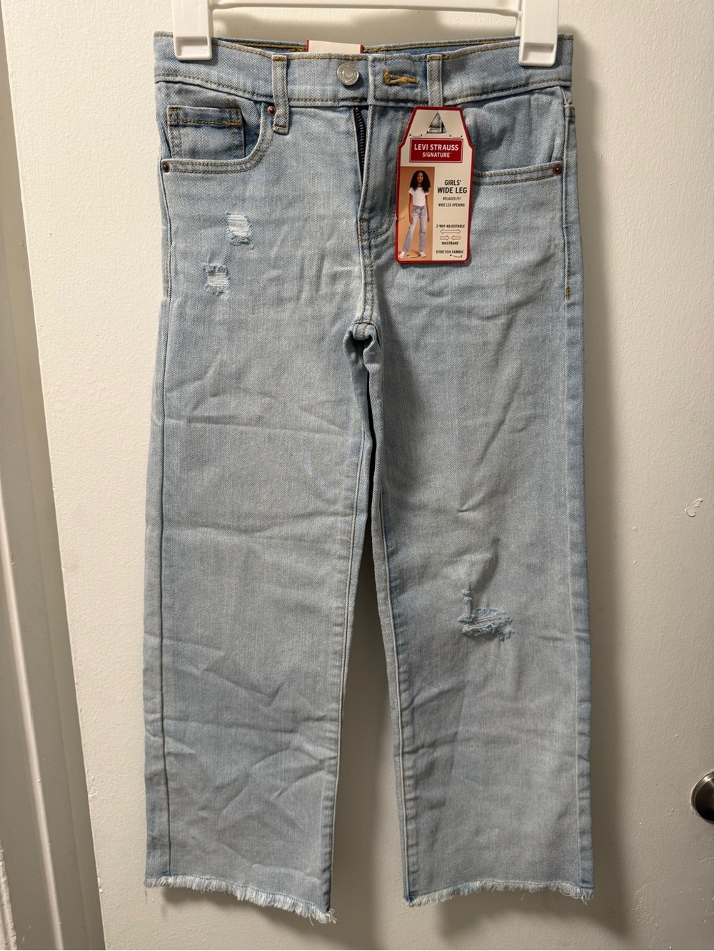 Girls Levi's Light Blue Bootcut Jeans with Frayed Hem